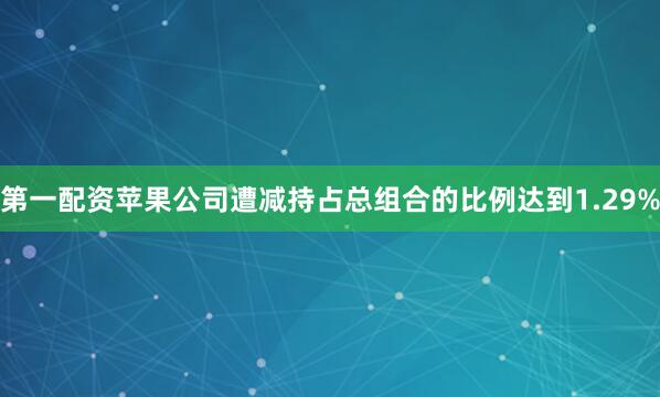 第一配资苹果公司遭减持占总组合的比例达到1.29%